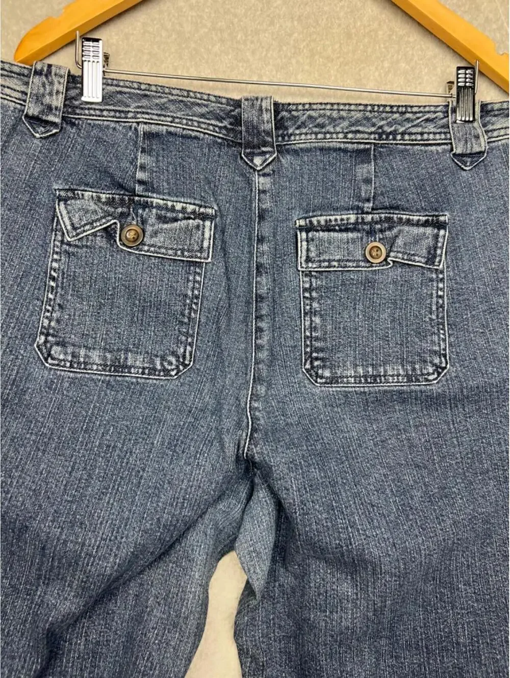 Y2K 90s Charter Club Roll Tab Denim Jeans Womens Plus 16W Outdoor Casual Pockets